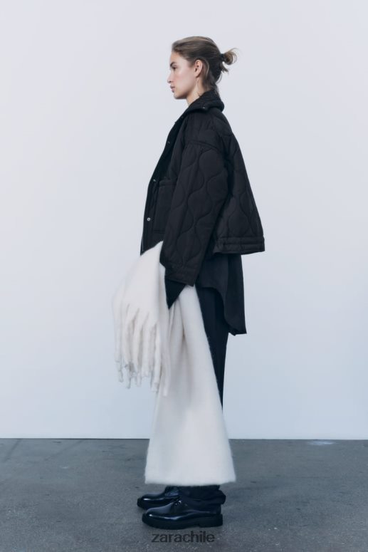 ropa cl Zara mujer chaqueta acolchada repelente al agua negro JJ06N439