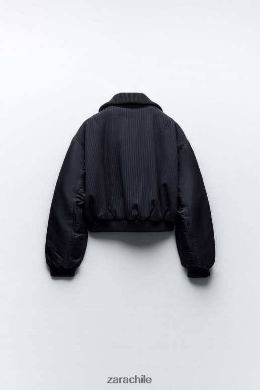 ropa cl Zara mujer chaqueta bomber con cremallera Azul marino JJ06N441