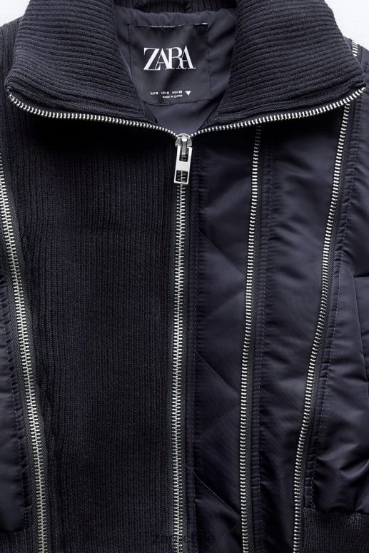 ropa cl Zara mujer chaqueta bomber con cremallera Azul marino JJ06N441