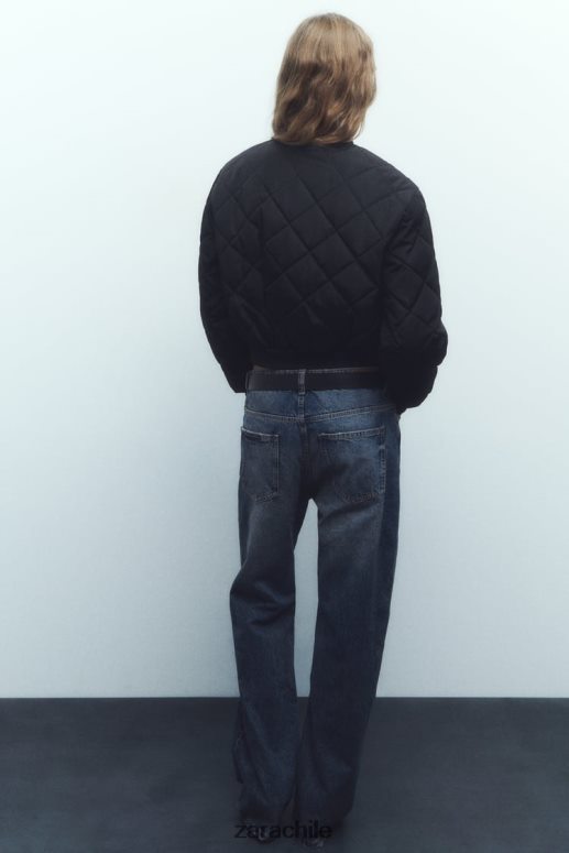 ropa cl Zara mujer chaqueta bomber corta acolchada negro JJ06N446