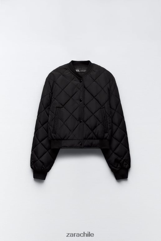 ropa cl Zara mujer chaqueta bomber corta acolchada negro JJ06N446