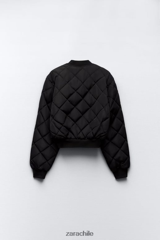 ropa cl Zara mujer chaqueta bomber corta acolchada negro JJ06N446