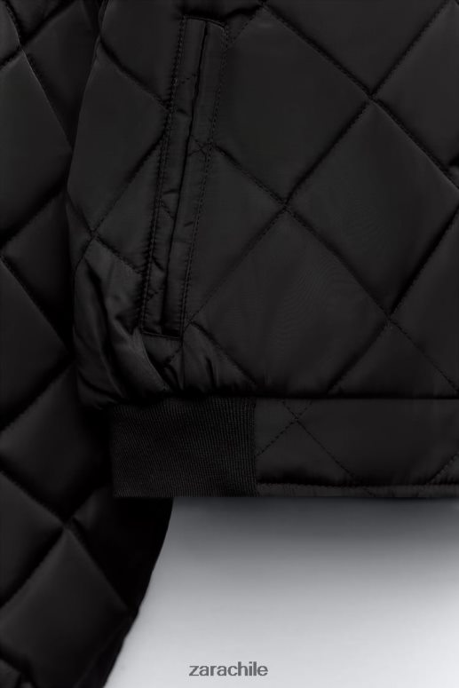 ropa cl Zara mujer chaqueta bomber corta acolchada negro JJ06N446