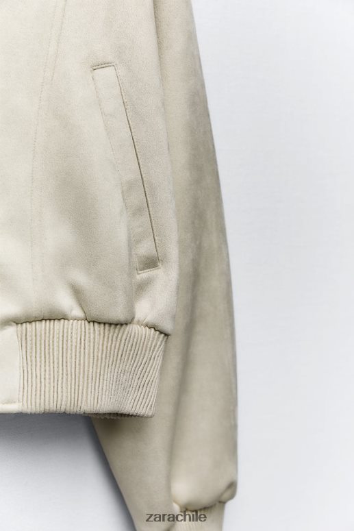 ropa cl Zara mujer chaqueta bomber de gamuza sintética crudo JJ06N436