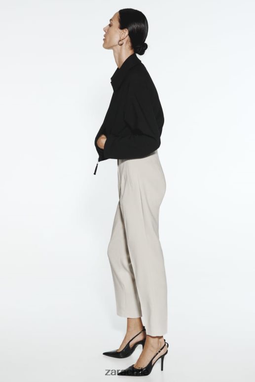 ropa cl Zara mujer chaqueta bomber estilo camisa negro JJ06N444