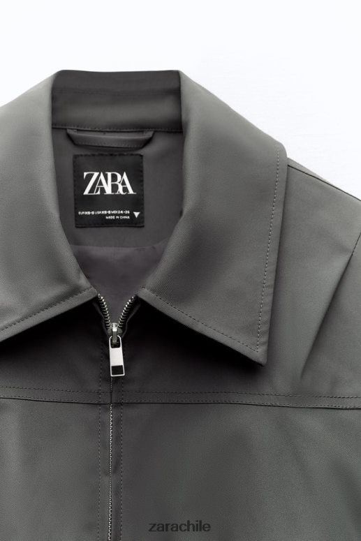 ropa cl Zara mujer chaqueta bomber repelente al agua de corte recto gris oscuro JJ06N464