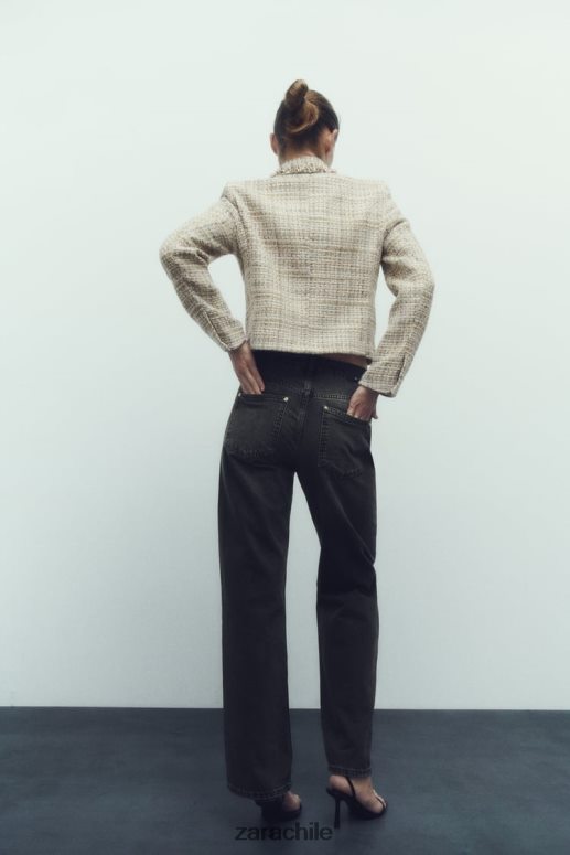 ropa cl Zara mujer chaqueta con doble botonadura y tejido texturizado multicolor JJ06N4162