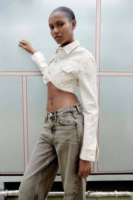 ropa cl Zara mujer chaqueta corta metalizada plata JJ06N4120