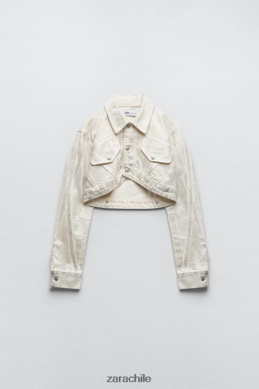 ropa cl Zara mujer chaqueta corta metalizada plata JJ06N4120