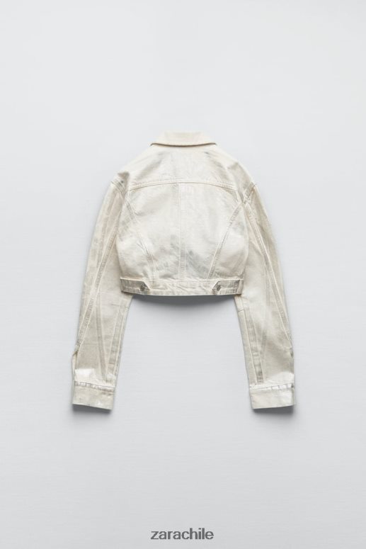 ropa cl Zara mujer chaqueta corta metalizada plata JJ06N4120