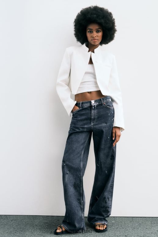 ropa cl Zara mujer chaqueta corta ostra blanca JJ06N4163