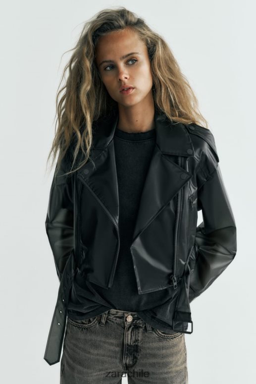 ropa cl Zara mujer chaqueta corta transparente original JJ06N494
