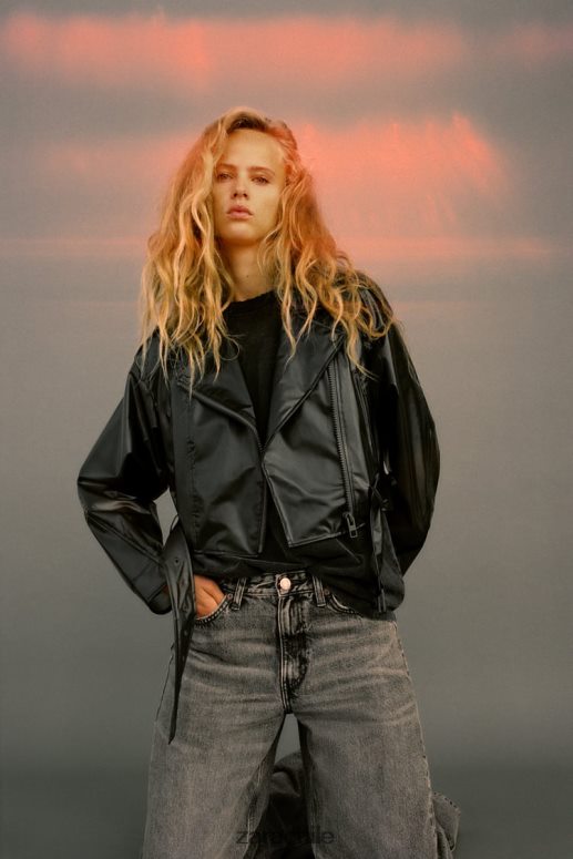 ropa cl Zara mujer chaqueta corta transparente original JJ06N494