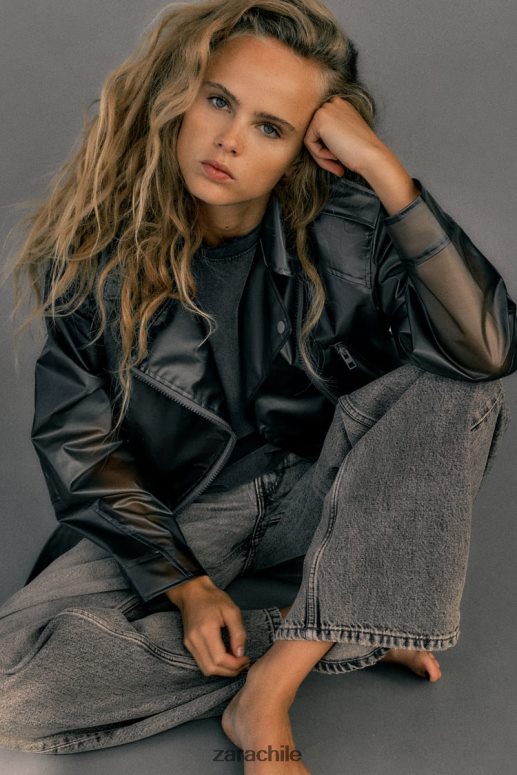 ropa cl Zara mujer chaqueta corta transparente original JJ06N494