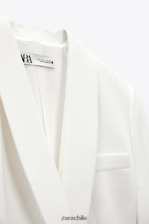 ropa cl Zara mujer chaqueta de esmoquin con cinturón crudo JJ06N4174