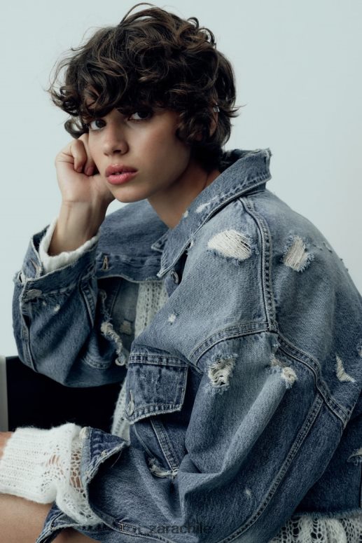 ropa cl Zara mujer chaqueta vaquera corta trf azul JJ06N450