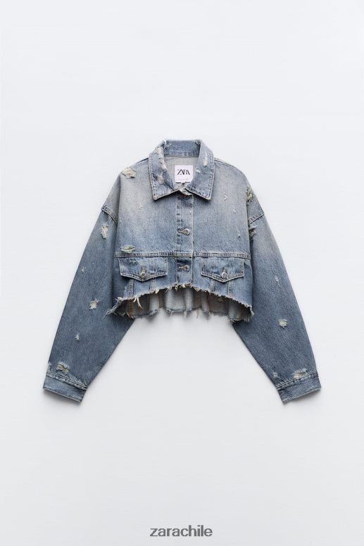 ropa cl Zara mujer chaqueta vaquera corta trf azul JJ06N450