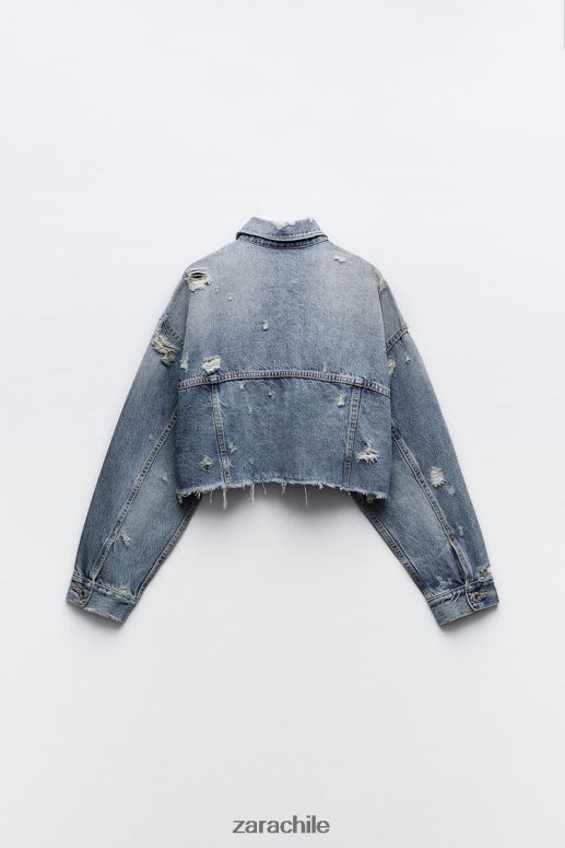 ropa cl Zara mujer chaqueta vaquera corta trf azul JJ06N450