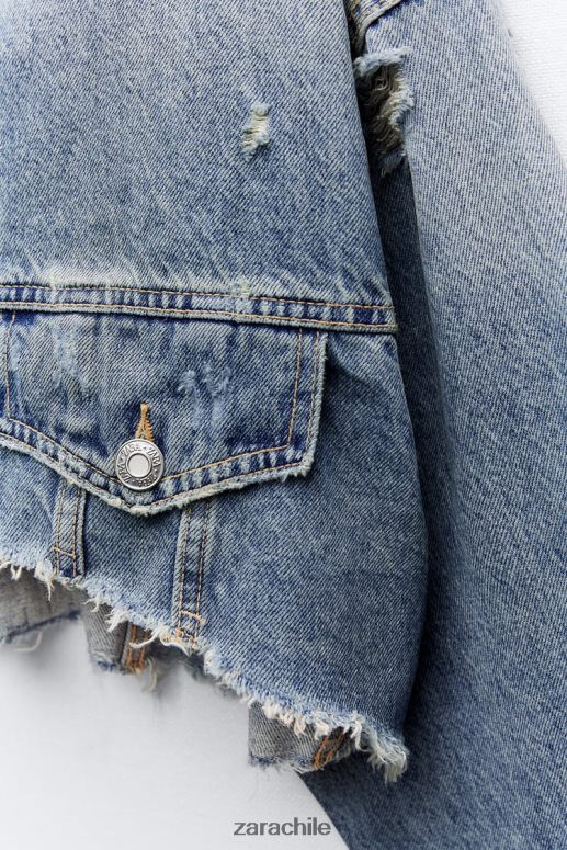 ropa cl Zara mujer chaqueta vaquera corta trf azul JJ06N450