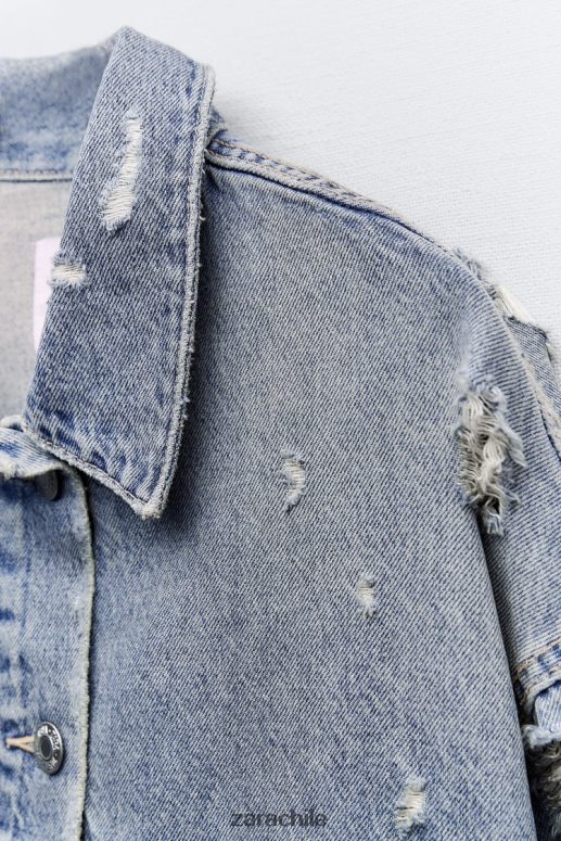 ropa cl Zara mujer chaqueta vaquera corta trf azul JJ06N450