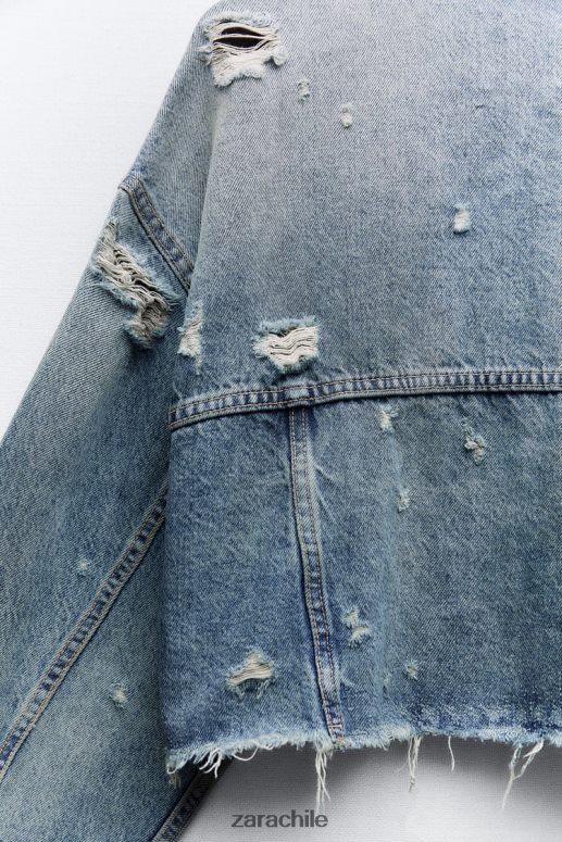 ropa cl Zara mujer chaqueta vaquera corta trf azul JJ06N450