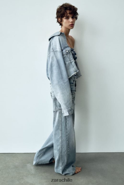ropa cl Zara mujer chaqueta vaquera corta trf azul JJ06N470