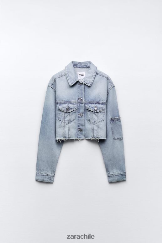 ropa cl Zara mujer chaqueta vaquera corta trf azul JJ06N470