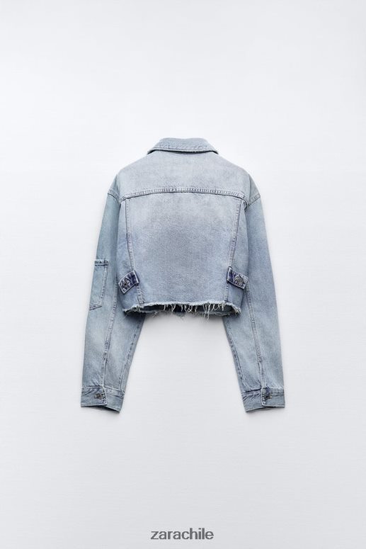 ropa cl Zara mujer chaqueta vaquera corta trf azul JJ06N470