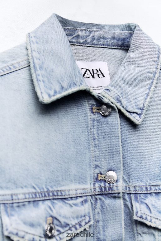 ropa cl Zara mujer chaqueta vaquera corta trf azul JJ06N470