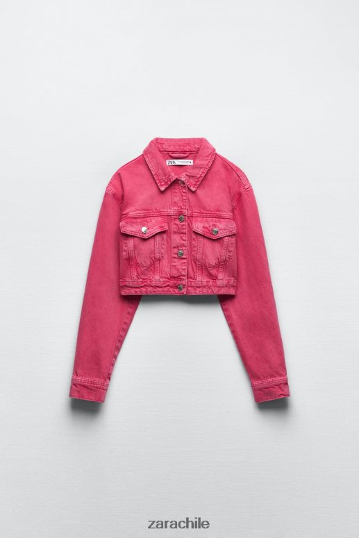 ropa cl Zara mujer chaqueta vaquera corta z1975 rosa JJ06N4123