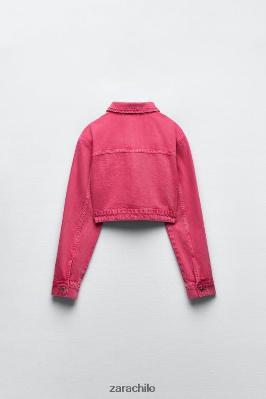 ropa cl Zara mujer chaqueta vaquera corta z1975 rosa JJ06N4123