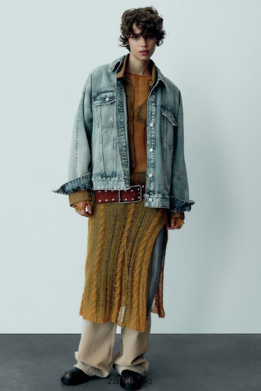 ropa cl Zara mujer chaqueta vaquera extragrande trf azul claro JJ06N491