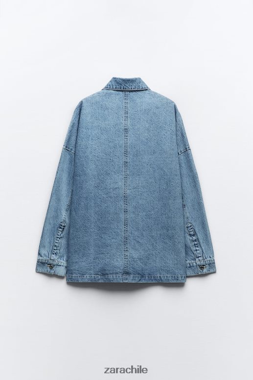 ropa cl Zara mujer chaqueta vaquera oversize z1975 azul medio JJ06N430