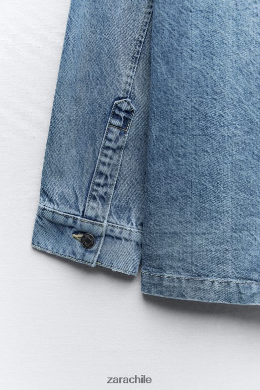 ropa cl Zara mujer chaqueta vaquera oversize z1975 azul medio JJ06N430