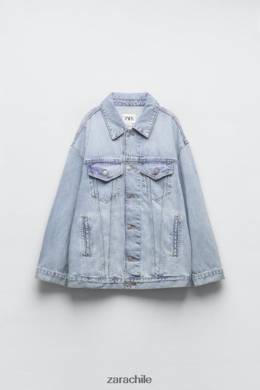 ropa cl Zara mujer chaqueta vaquera oversize zw azul claro JJ06N4138