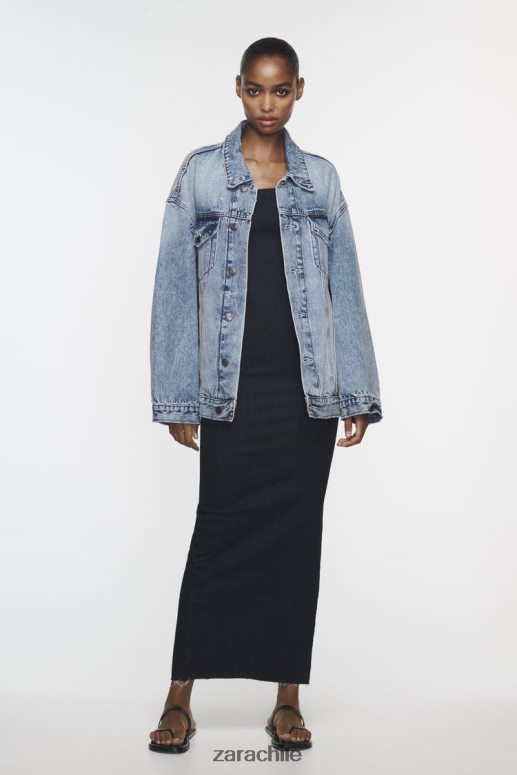 ropa cl Zara mujer chaqueta vaquera oversize zw azul descolorido JJ06N438