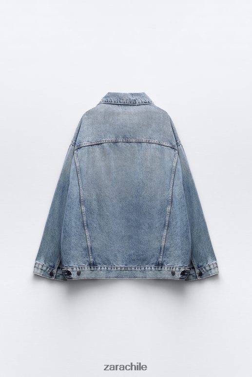 ropa cl Zara mujer chaqueta vaquera oversize zw azul descolorido JJ06N438