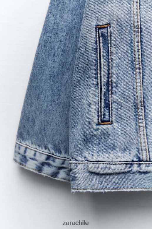 ropa cl Zara mujer chaqueta vaquera oversize zw azul descolorido JJ06N438