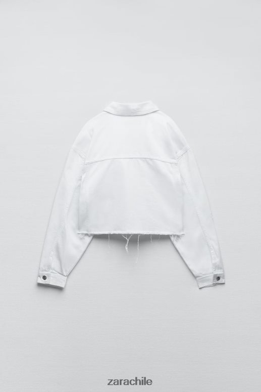 ropa cl Zara mujer chaqueta vaquera rasgada z1975 blanco JJ06N4103