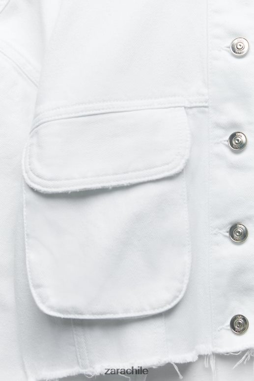 ropa cl Zara mujer chaqueta vaquera rasgada z1975 blanco JJ06N4103