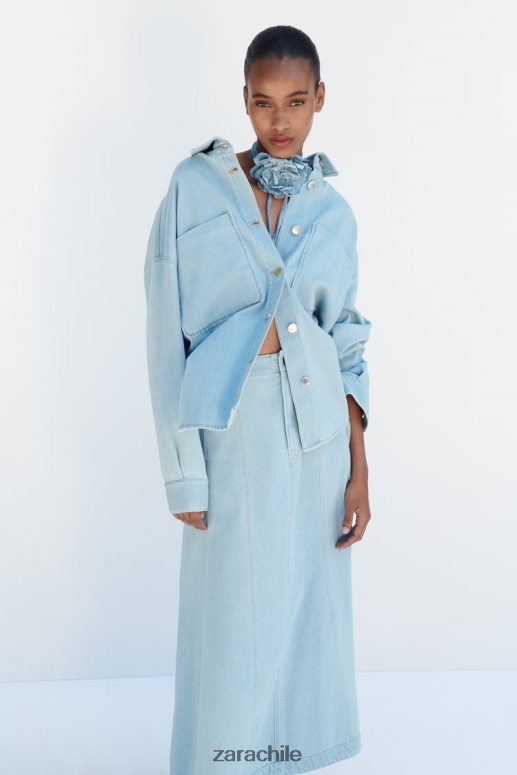 ropa cl Zara mujer chaqueta vaquera z1975 azul medio JJ06N4129