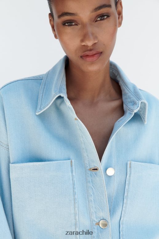 ropa cl Zara mujer chaqueta vaquera z1975 azul medio JJ06N4129