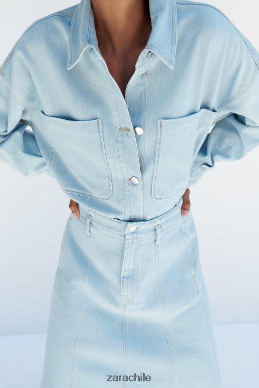 ropa cl Zara mujer chaqueta vaquera z1975 azul medio JJ06N4129