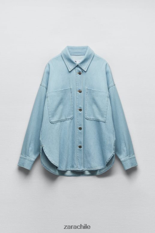ropa cl Zara mujer chaqueta vaquera z1975 azul medio JJ06N4129