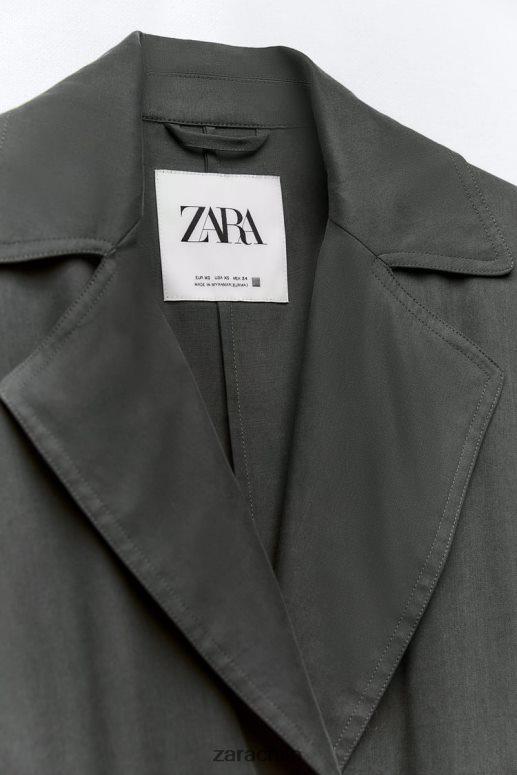 ropa cl Zara mujer gabardina larga fluida gris JJ06N474