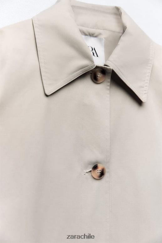ropa cl Zara mujer gabardina oversize con bolsillos arena JJ06N4131
