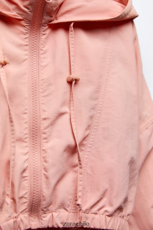 ropa cl Zara mujer impermeable de cultivo chicle JJ06N4101