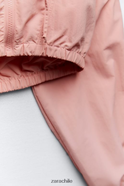 ropa cl Zara mujer impermeable de cultivo chicle JJ06N4101