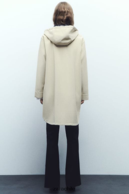 ropa cl Zara mujer impermeable de goma con protección contra el agua y el viento crudo JJ06N440