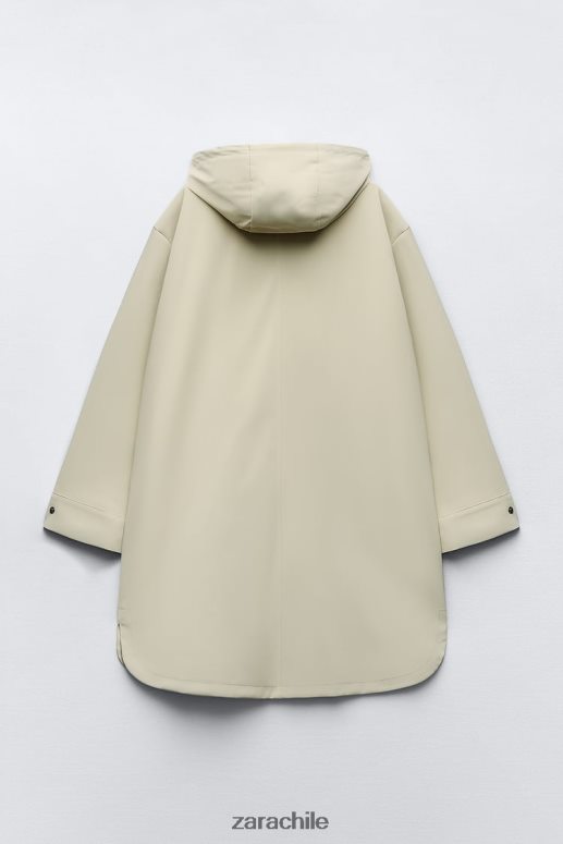 ropa cl Zara mujer impermeable de goma con protección contra el agua y el viento crudo JJ06N440
